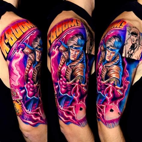 gambit x men tattoo|x men tattoo designs.